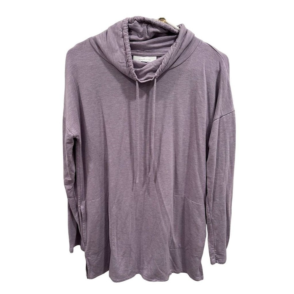 J. Jill Women's Cowl Neck Pullover Purple Size S Casual Top Eco Terry SI57
